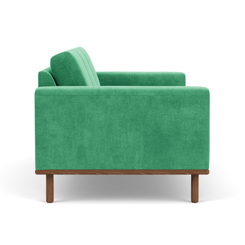 Moss Grass Green Fabric / Walnut Natural