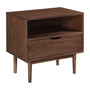 Luna Open Bedside Table - Walnut