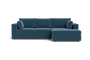 Daphne 3 Seater Modular Right Chaise Sofa - Lux Shadow Blue Velvet