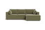 Daphne 3 Seater Modular Right Chaise Sofa - Free Sage Velvet Cord
