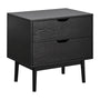 Luna Bedside Table - Black Oak